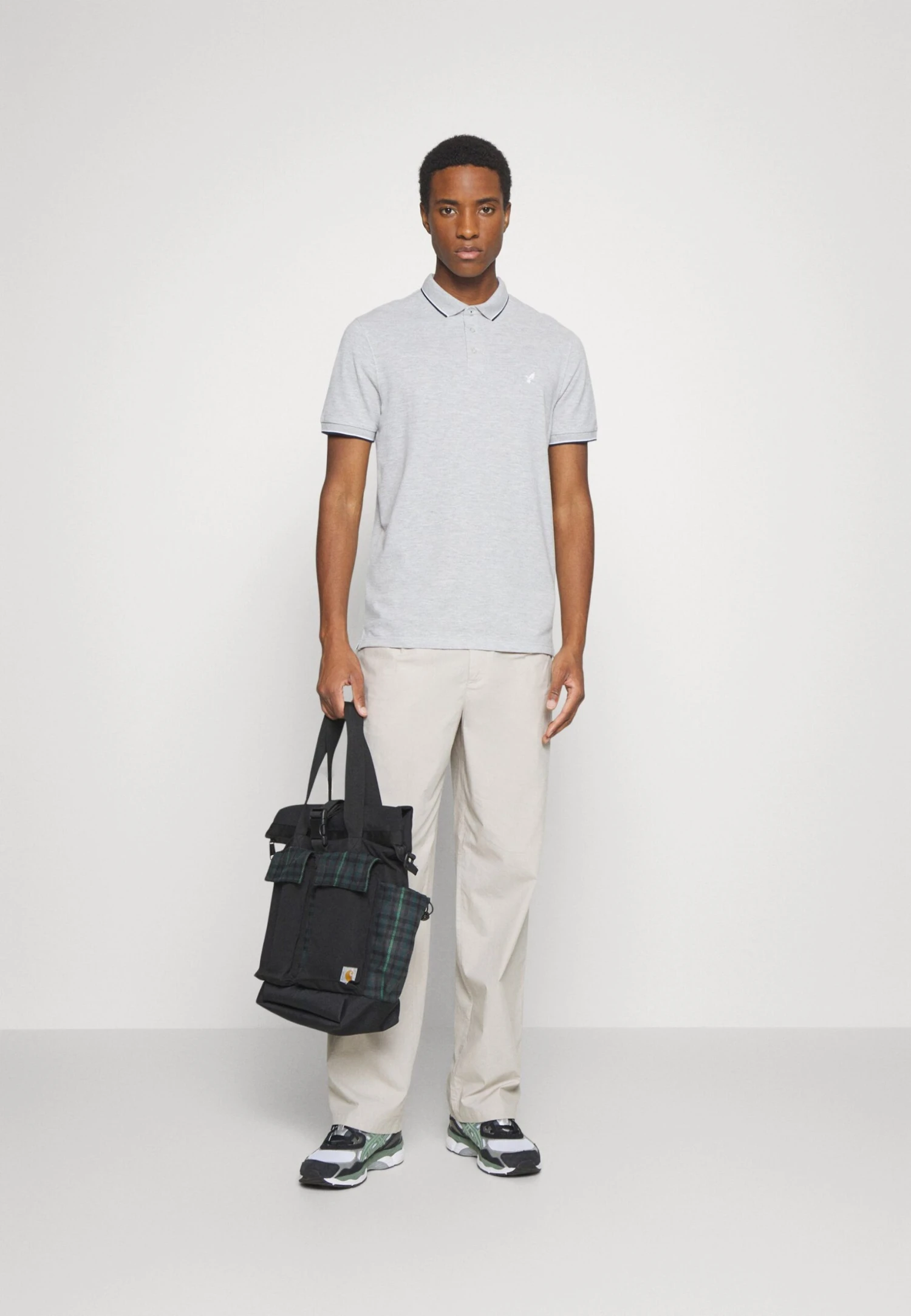 Pier One 2 Pack - Poloshirt - Light Grey/Dark Blue