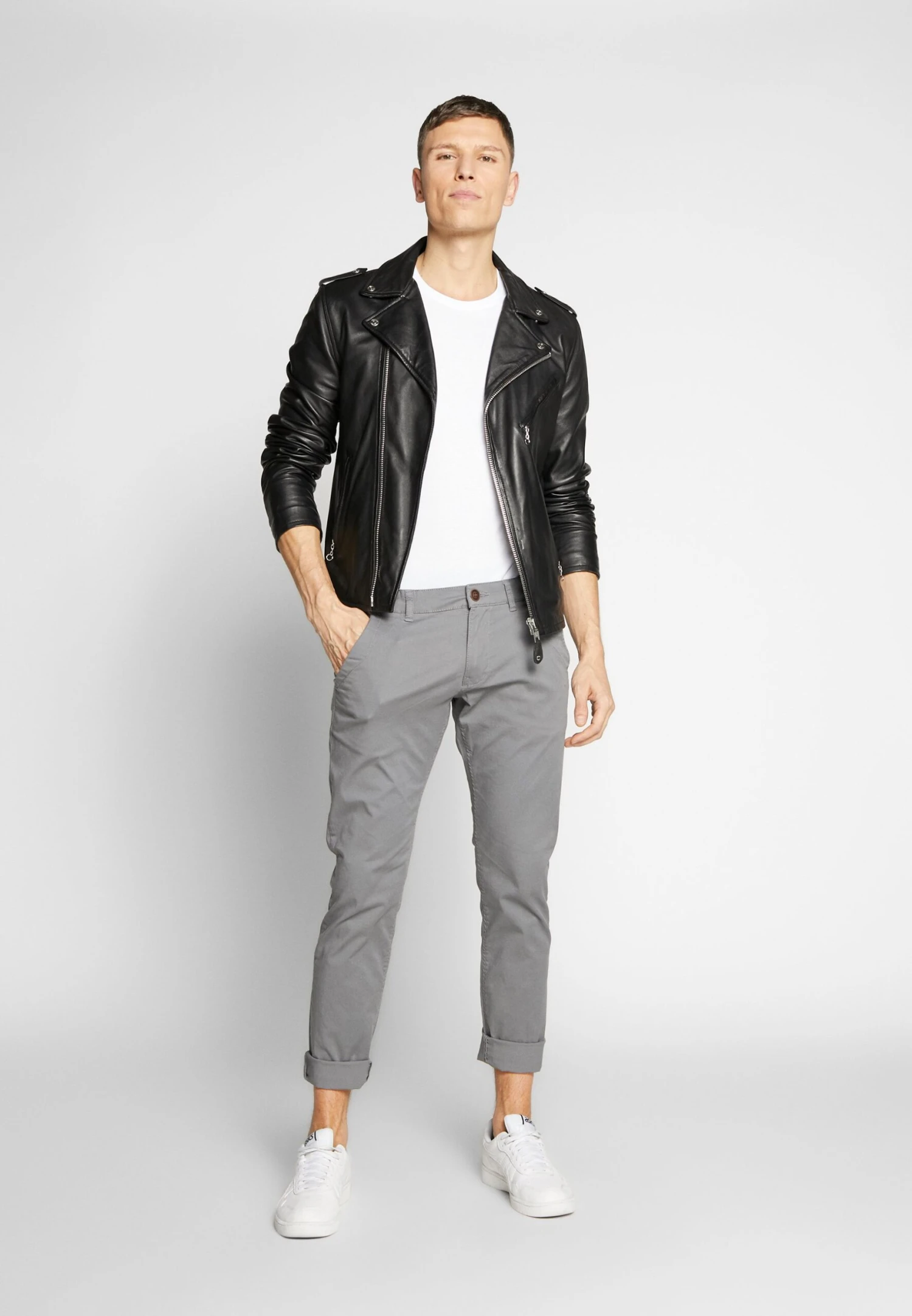 Pier One 3 Pack - T-Shirt Basic - Mottled Bordeaux/White/Blue - Afbeelding 2