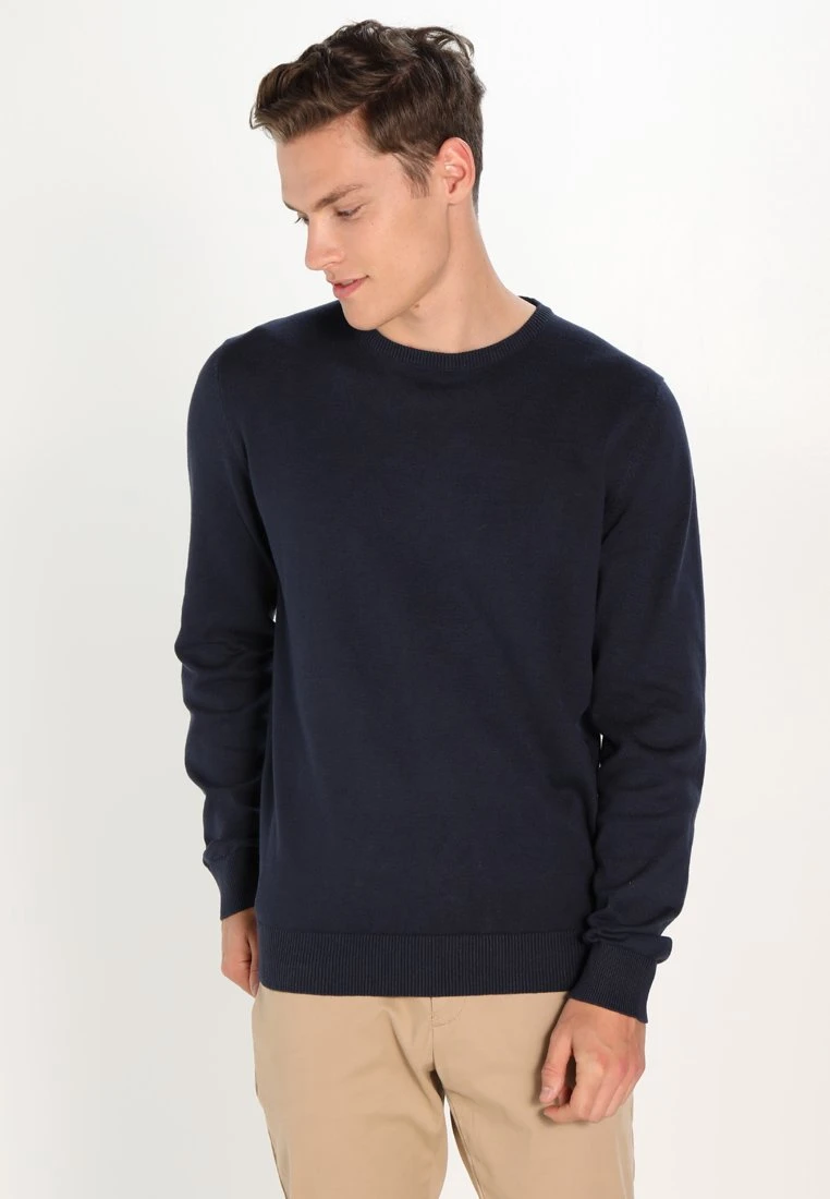 Pier One Basic Crewneck - Trui - Dark Blue