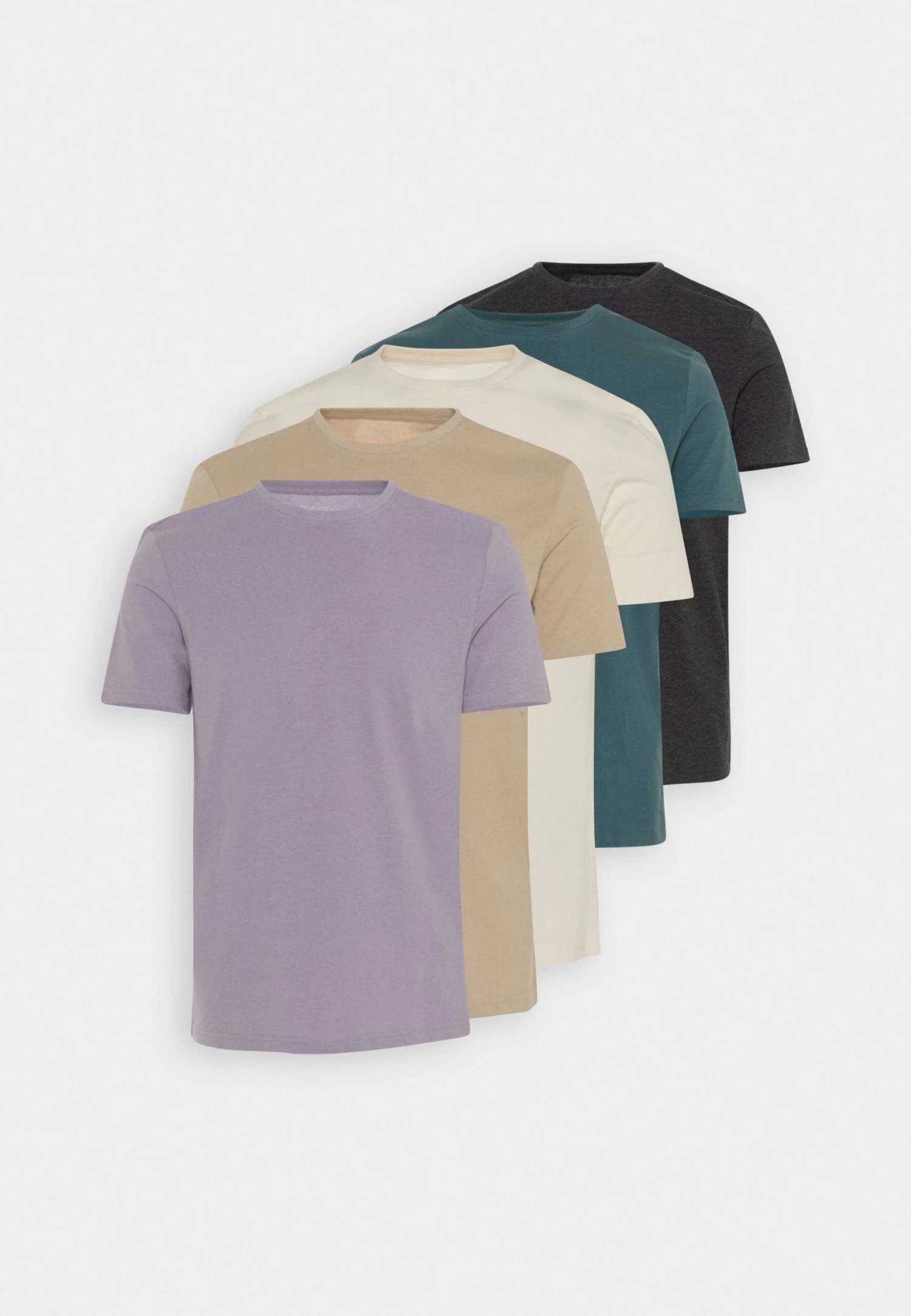 Pier One 5 Pack - T-Shirt Basic - White/Off-White/Lilac - Afbeelding 8