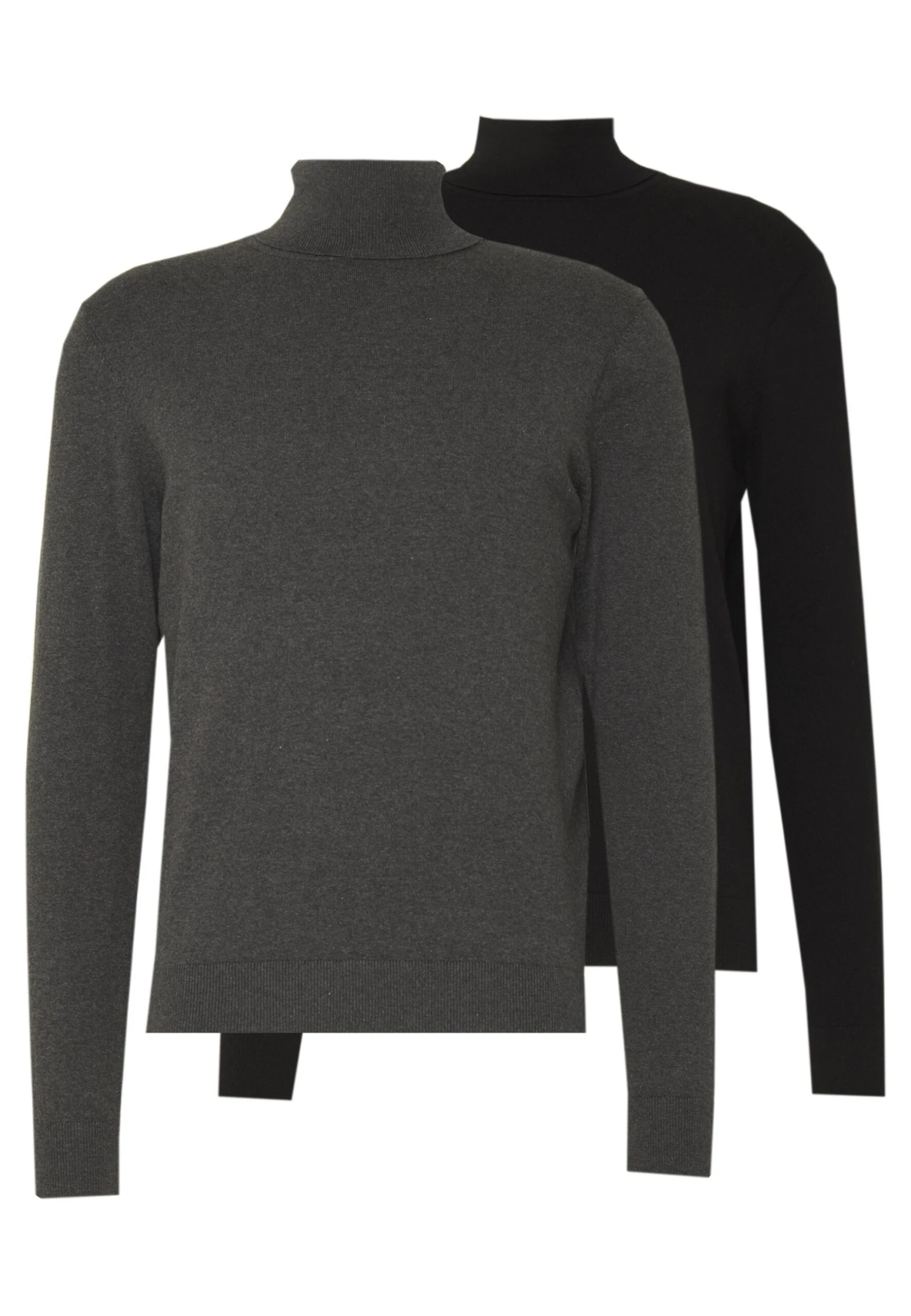 Pier One 2 Pack - Basic Turtleneck - Trui - Black/Mottled Dark Grey