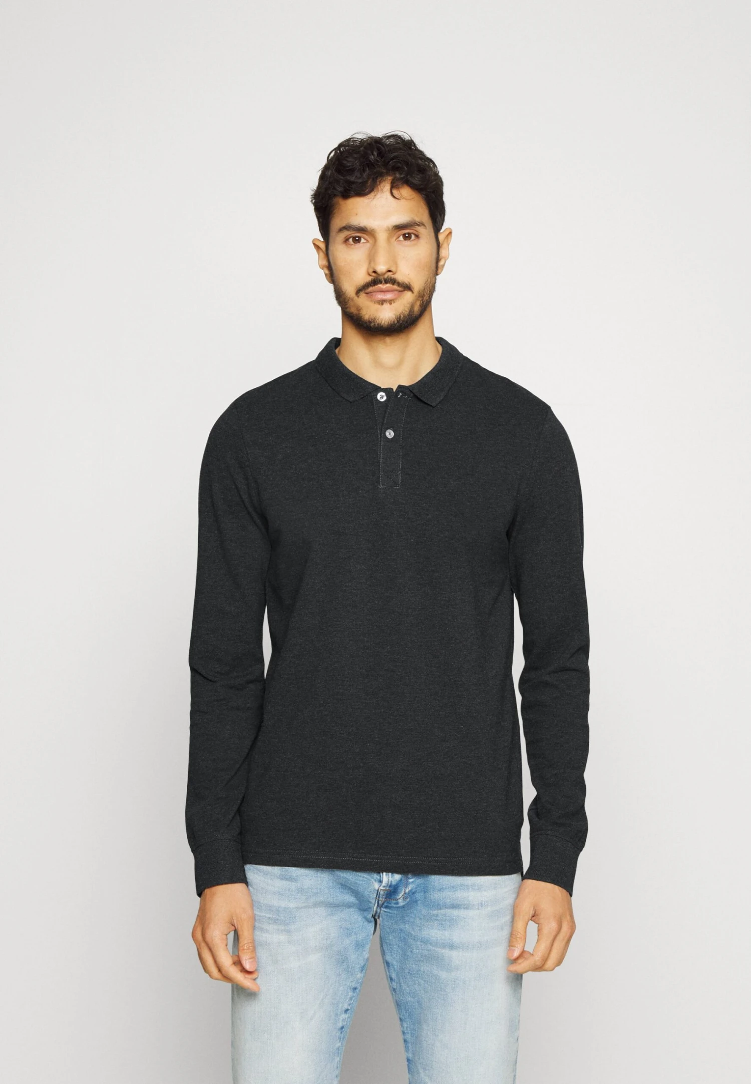 Pier One Long Sleeve 2 Pack- Poloshirt - Dark Grey/Khaki - Afbeelding 4