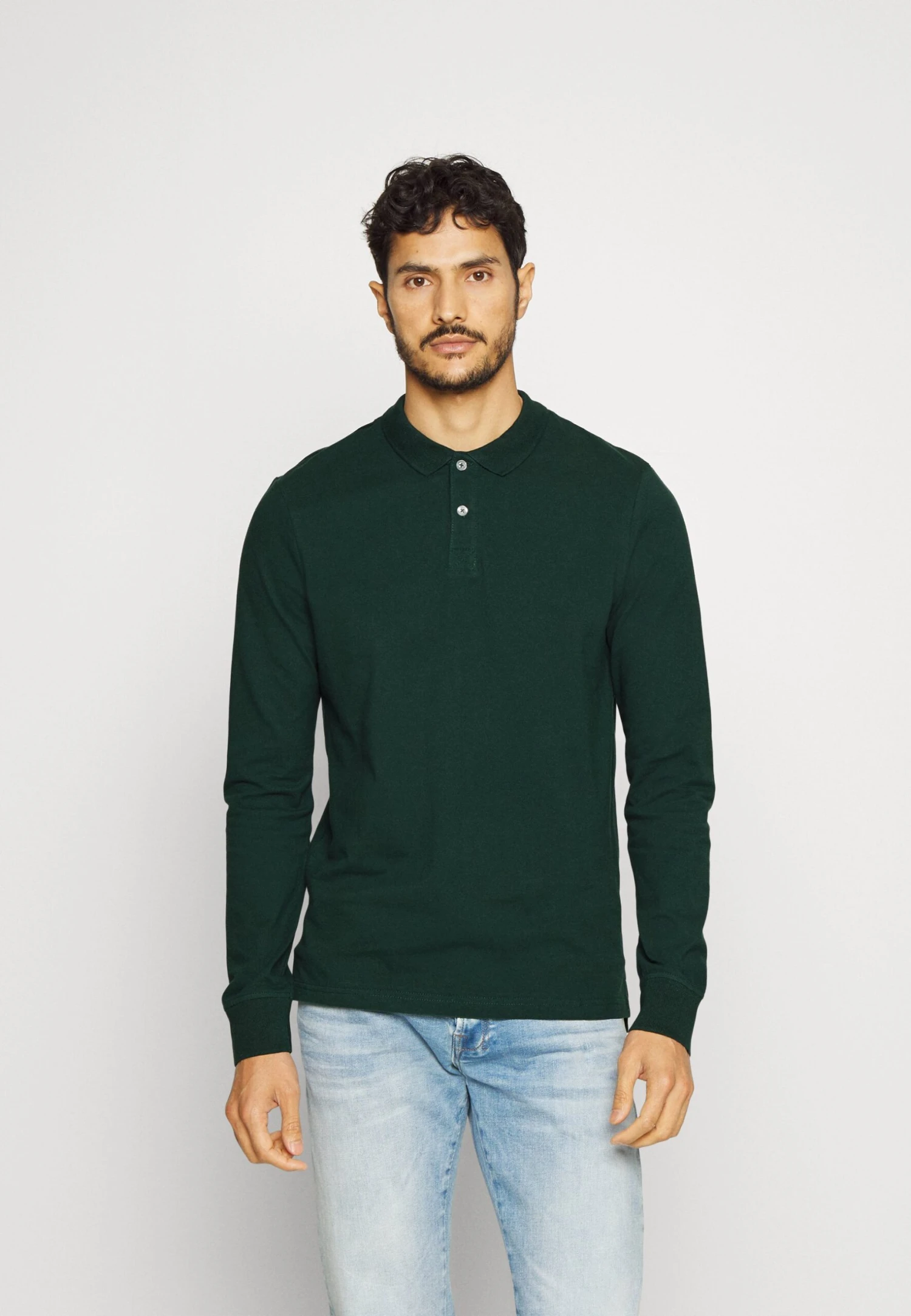 Pier One Long Sleeve 2 Pack- Poloshirt - Dark Grey/Khaki - Afbeelding 2