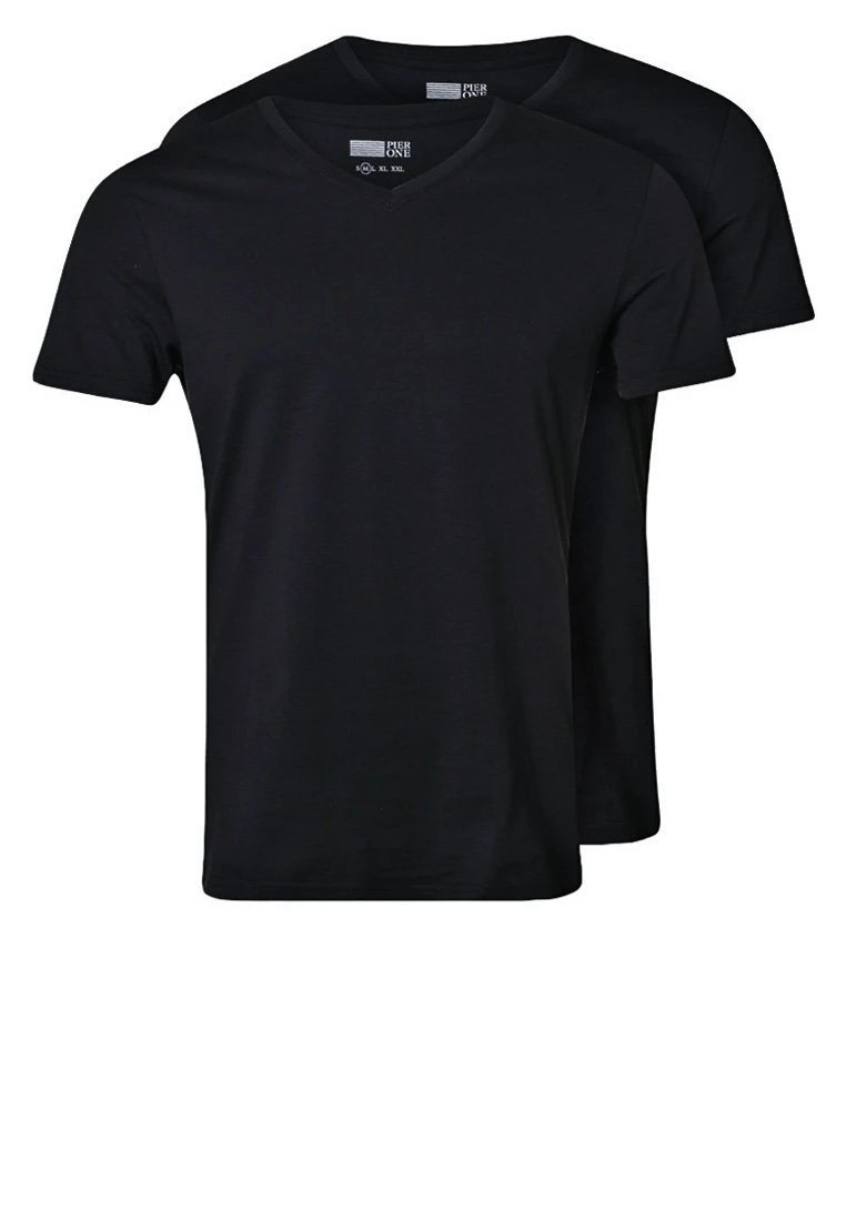 Pier One 2 Pack - T-Shirt Basic - Black