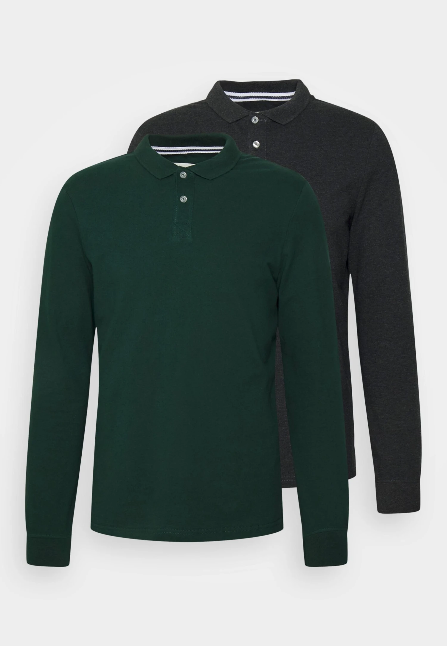 Pier One Long Sleeve 2 Pack- Poloshirt - Dark Grey/Khaki - Afbeelding 5