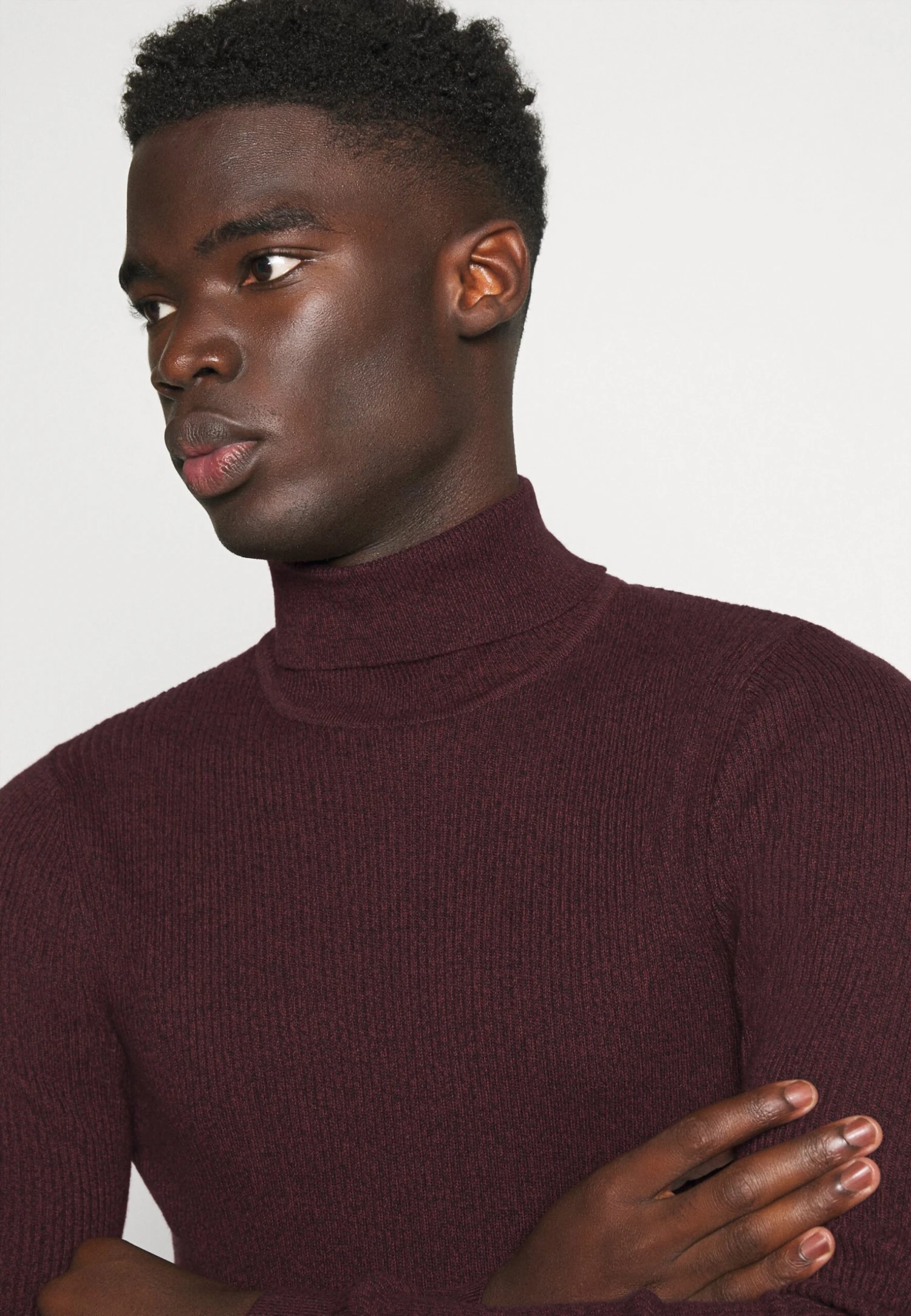 Pier One Muscle Fit Turtle - Trui - Mottled Bordeaux - Afbeelding 4