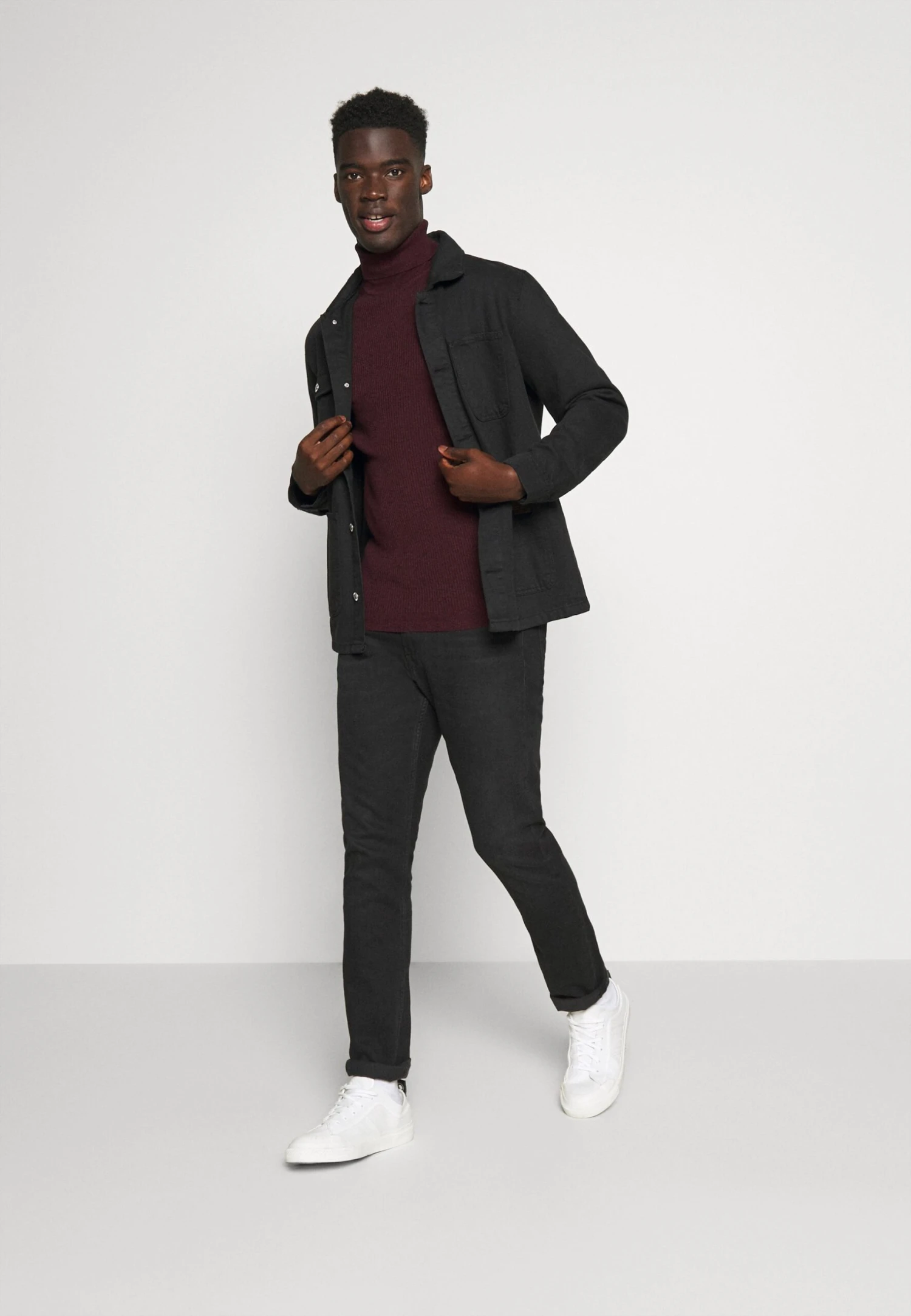 Pier One Muscle Fit Turtle - Trui - Mottled Bordeaux - Afbeelding 2