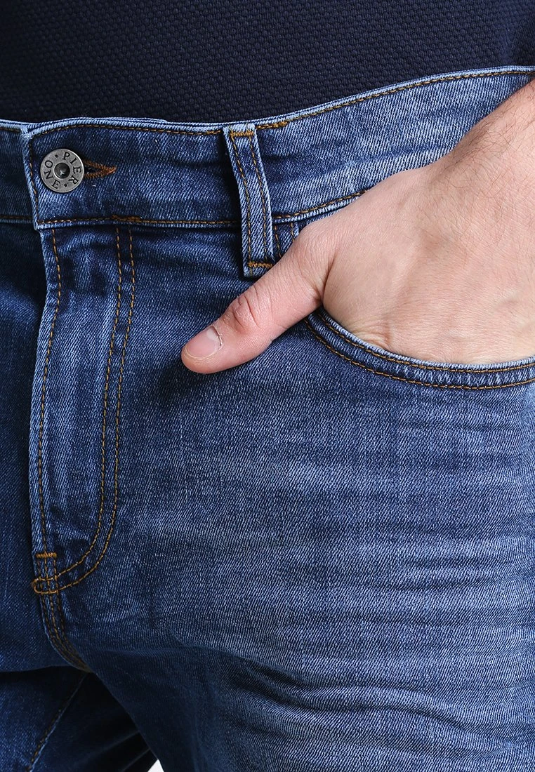 Pier One Straight Leg Jeans - Mid Blue - Afbeelding 4