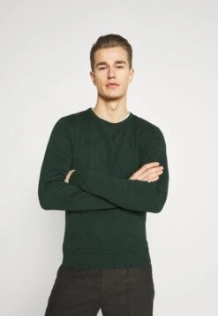 Pier One Basic Crewneck - Trui - Mottled Dark Green