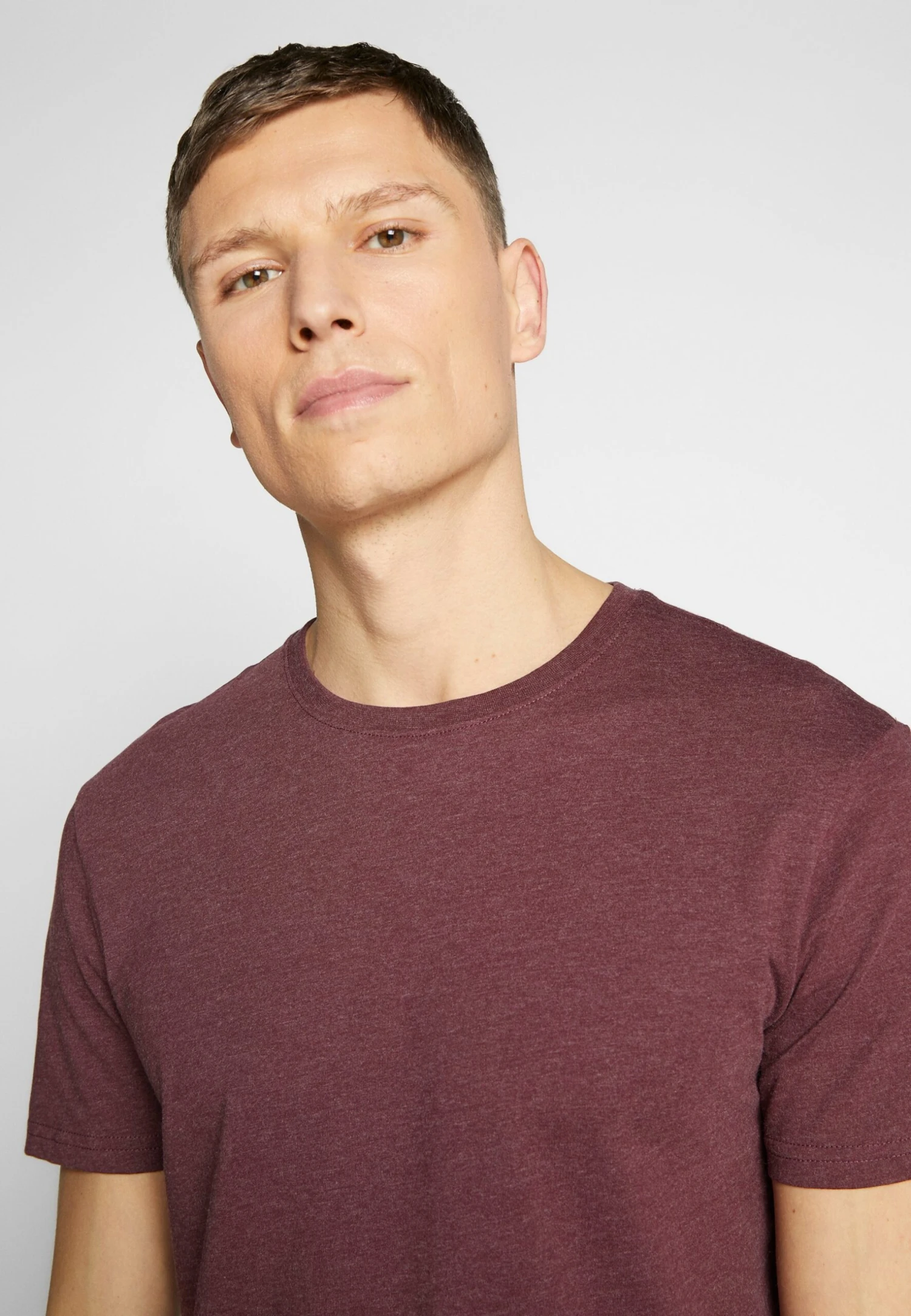 Pier One 3 Pack - T-Shirt Basic - Mottled Bordeaux/White/Blue - Afbeelding 5